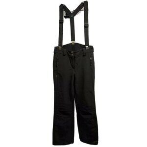 Vintage Killtec Black Insulated Waterproof Ski Snow Pants US 8 Suspender Stretch
